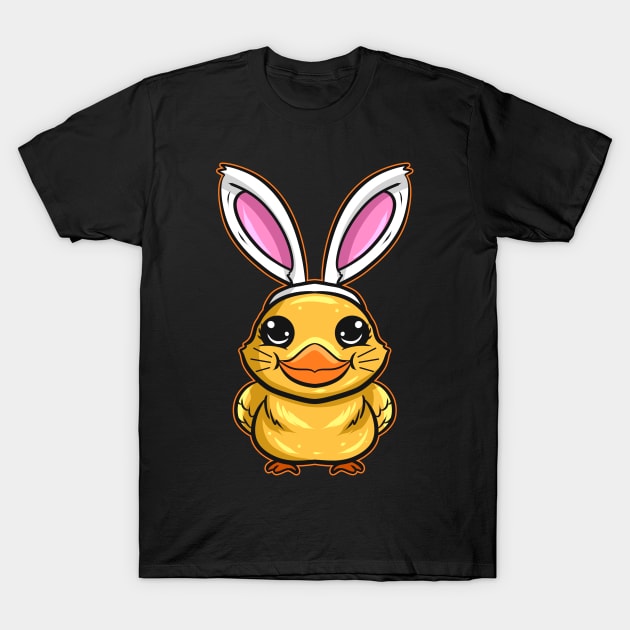 A Duckling Or Chick With Easter Bunny Ears. Easter T-Shirt by SinBle